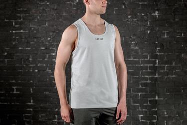 Nobull Textured Men's Tank Tops Grey | Australia (HW5849)